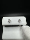 5mm 10k White Gold 1/10ctw Natural Diamond Circle Studs with Bezel .6g