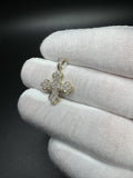 1” 10k Yellow Gold 3/8ctw Natural Diamond Cross 4.2mm Bail 2.1g