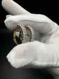 20mm 14k Yellow Gold 3/4ctw F VS/VVS Lab Diamond 3 Row Hoops 4.54g