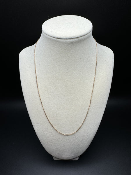 18” 14k Rose Gold Wheat Chain 1.3mm 1.8g