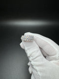 Size 7 14k White Gold 2.75ctw E-F VS1 Lab Diamond 3 Row Ring 4.4g