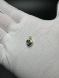 1/2" 14k Yellow Gold Heart Shape Evil Eye 2mm Bail .6g