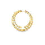 3.00ctw lab grown diamond 1 inch inside-out hoop earrings in 14K yellow gold, view 2 - Ott Family Jewelry