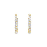 3.00ctw lab grown diamond 1 inch inside-out hoop earrings in 14K yellow gold - Ott Family Jewelry