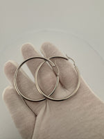 45mm x 3mm 14k White Gold Hoops 4.52g