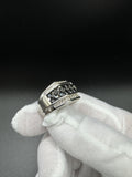 Size 10 10k White Gold est 1ctw Black Diamond & 1/3ctw Diamond Ring 10.2g