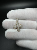 1” 10k Yellow Gold 3/8ctw Natural Diamond Cross 4.2mm Bail 2.1g