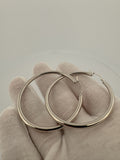 45mm x 3mm 14k White Gold Hoops 4.52g