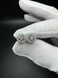 9mm 14k White Gold .8ctw VS/VVS Lab Diamond Cluster Studs 2.73g