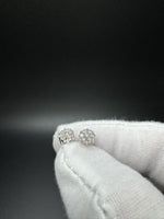 10k White Gold 1/2ct Natural Diamond Cluster Studs 1.2g