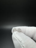 10k White Gold 1/2ct Natural Diamond Cluster Studs 1.2g