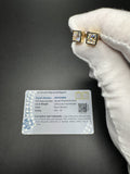 14k Yellow Gold 2ctw EGL Certified Bezel Set Square Modified Brilliant Lab Diamond Studs