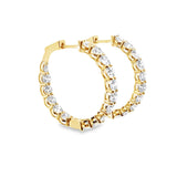 4.00ctw lab grown diamond 1 inch inside-out hoop earrings in 14K yellow gold - Ott Family Jewelry