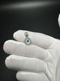 3/4” 14k Yellow Gold Evil Eye Pendant CZ Halo & Bail 3.1mm Bail 1.8g