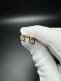 14k Yellow Gold 2ctw EGL Certified Bezel Set Square Modified Brilliant Lab Diamond Studs