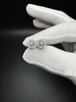 9mm 14k White Gold .8ctw VS/VVS Lab Diamond Cluster Studs 2.73g