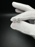 9mm 14k White Gold .8ctw VS/VVS Lab Diamond Cluster Studs 2.73g