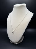 18" 14k White Gold Herme$ Chain & 1/2" Solid Cross Pendant 2.21g