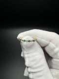 Size 7 10k Yellow Gold Lab Emerald & Diamond Alternating Fashion Band 1.2g