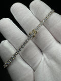 7.5" Gold over Silver 5ctw VS/VVS Lab Diamond Tennis Bracelet 3mm 6.6g