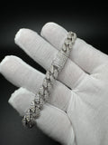 8” 6ctw Silver & Moissanite Cuban 10mm 38.4g