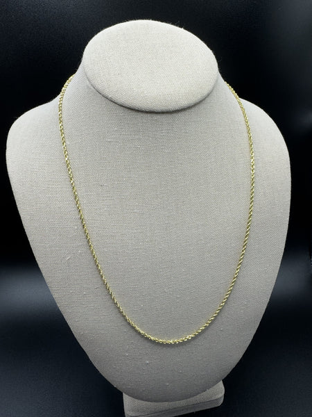 22” 14k Yellow Gold Rope 2mm 8.12g