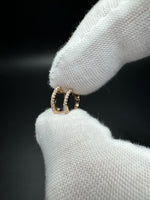 10mm 14k Rose Gold 1/10ctw Natural Diamond Huggies 1.2g
