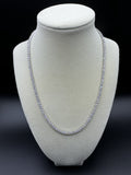 18” 3mm 11ctw Moissanite & Silver Tennis Chain 20.4g