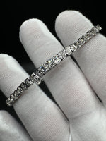 7” 14k White Gold 1/2ctw Si Natural Diamond Fancy Tennis Bracelet 12.0g