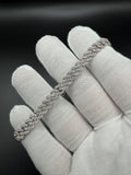 8" Silver 5ctw VS/VVS Lab Diamond Cuban 6mm 15.9g
