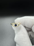 Size 6 14k Yellow Gold Evil Eye Ring 1.0g