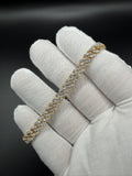 8" Gold over Silver 5ctw VS/VVS Lab Diamond Cuban 6mm 16.6g