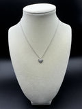 15-18” Silver Chain & 10mm 1/4ctw Natural Diamond Heart Pendant 3.4g