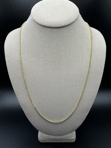 24” 14k Yellow Gold Rounded Box Chain 2mm 4.9g