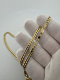 22” 14k Yellow Gold Flat Curb 4.5mm 17.14g