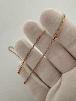 16” 14k Rose Gold Paperclip Chain 2mm 3.5g