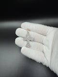 1.75" Silver Gothic Cross 1.2ctw VS/VVS Lab Diamond 6.3mm Bail 4.6g