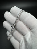 8” Silver 6ctw moissanite tennis bracelet 3mm 9.8g