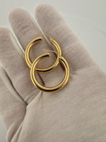 30mm x 4mm 18k Yellow Gold Hoops 3.5g