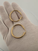 35mm x 3mm 18k Yellow Gold Hoops 3.7g