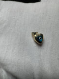 1/2" 14k Yellow Gold Heart Shape Evil Eye 2mm Bail .6g