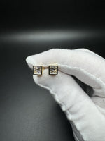 14k Yellow Gold 2ctw EGL Certified Bezel Set Square Modified Brilliant Lab Diamond Studs