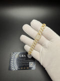 8" 10mm gold over silver moissanite Cuban bracelet, 6.89ctw D VVS1, 33.4g – Ott Family Jewelry (1)