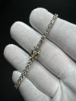 7.5” Gold Over Silver 7ctw VS/VVS Lab Diamond Tennis Bracelet 8.7g
