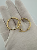 30mm 14k Yellow Gold Tube Hoops 2.7mm 2.34g
