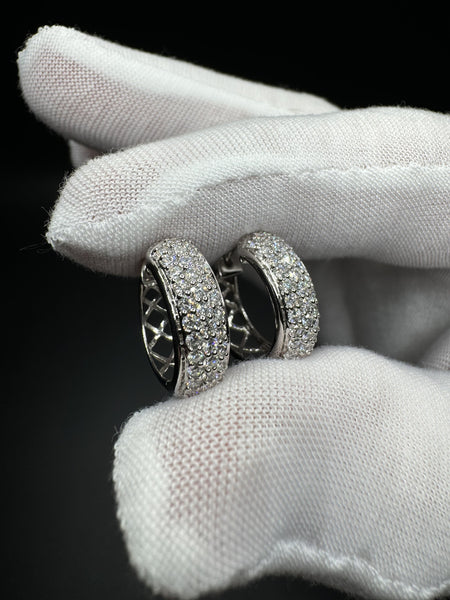 18mm 14k White Gold 2/3ctw VS/VVS Lab Diamond Hoops 4.9g