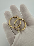 30mm 14k Yellow Gold Tube Hoops 2.7mm 2.34g