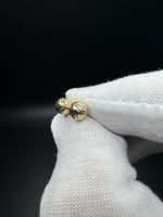 6mm 10k Yellow Gold Diamond Cut Ball Stud Earrings .3g