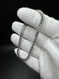 7.5” Silver 3mm Natural Aquamarine Tennis Bracelet 12g