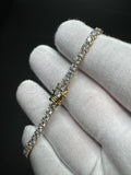 7.5” Gold Over Silver 7ctw VS/VVS Lab Diamond Tennis Bracelet 8.7g
